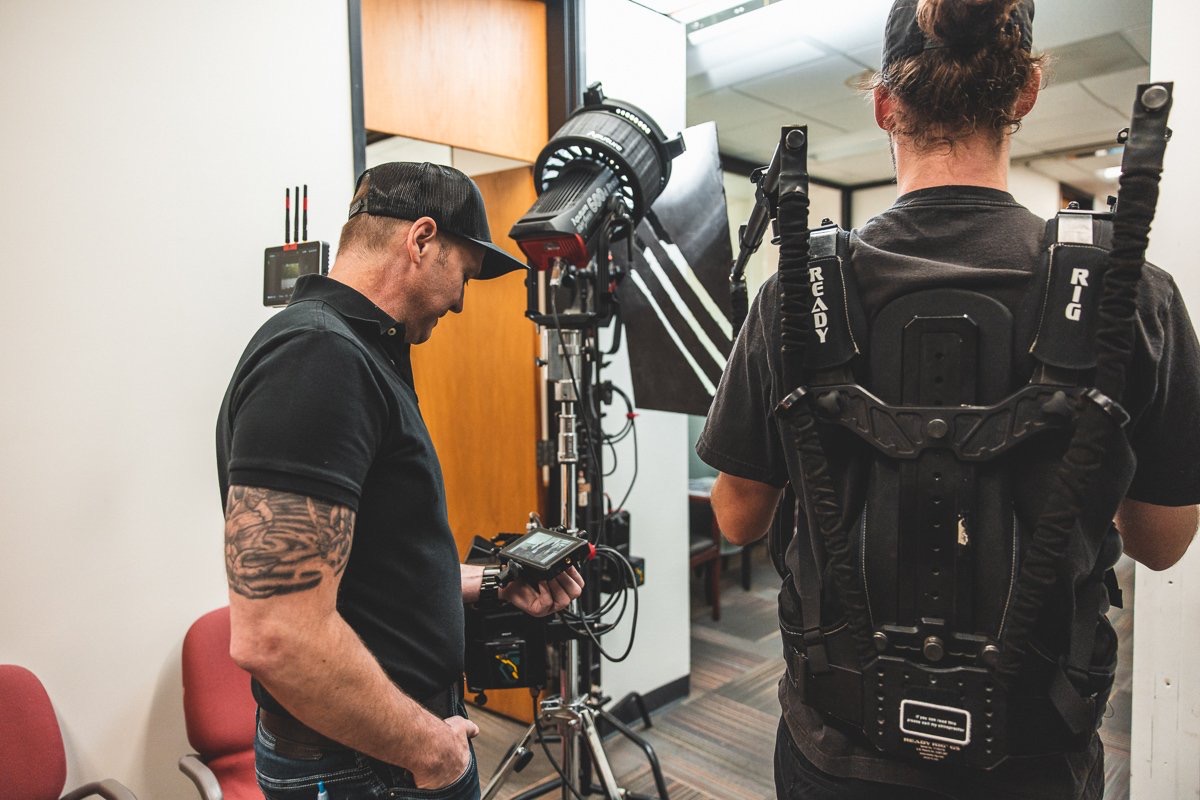 Crew setting a shot on an EPI job site
