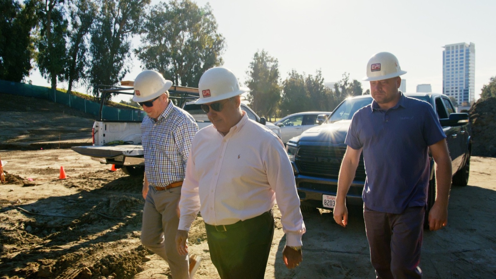 EPI crew on site at golden hour