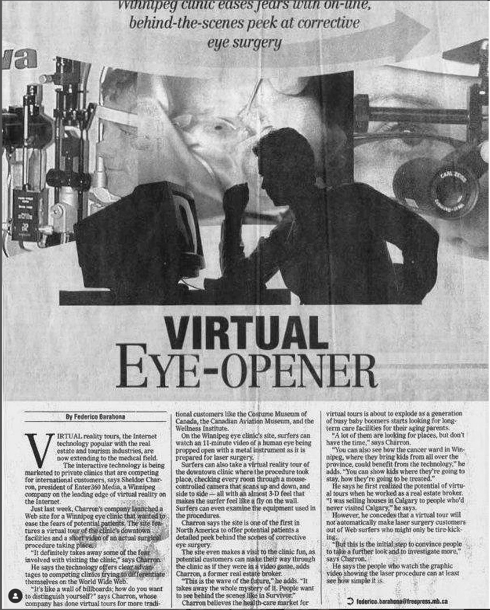 Winnipeg Free Press clipping, Virtual Eye-Opener
