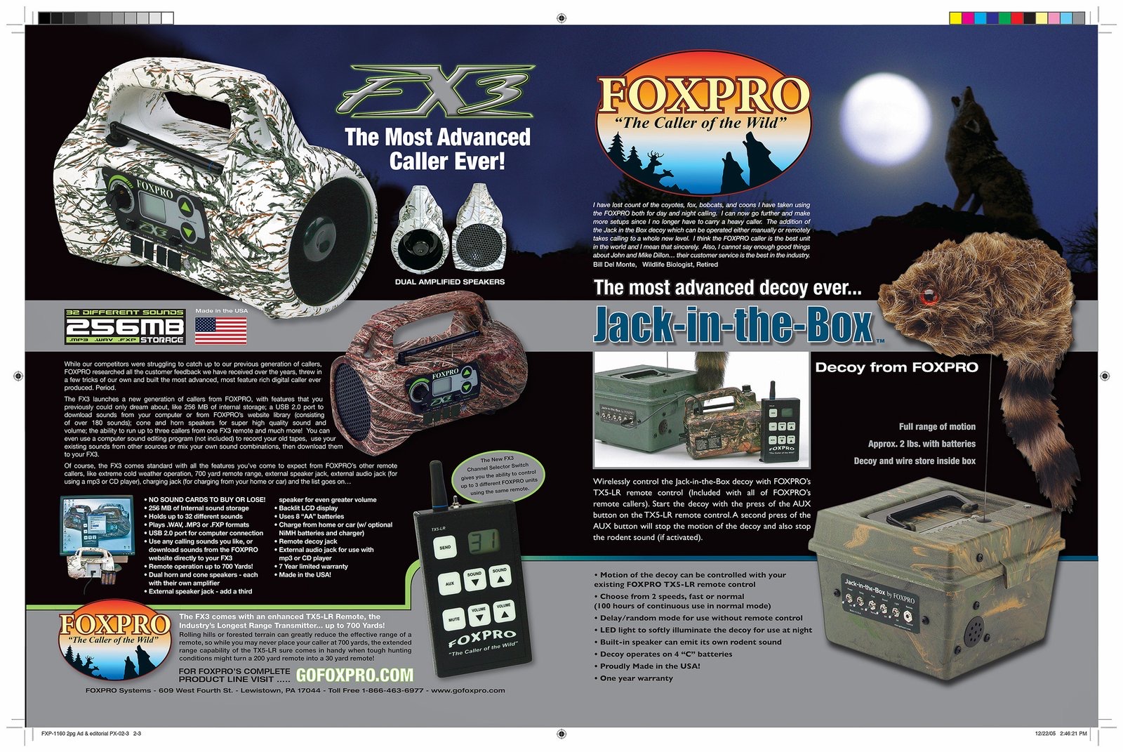 FOXPRO two-page magazine advertisement and editorial