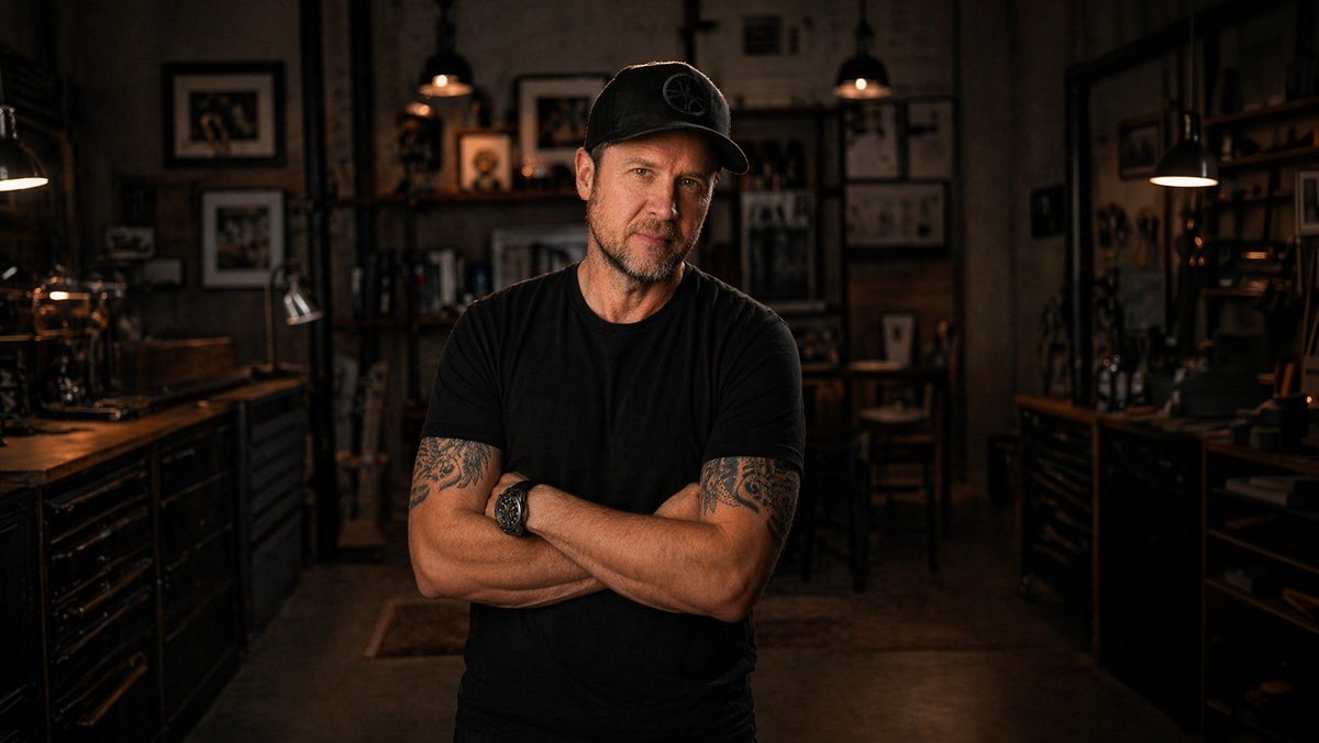 Sheldon Charron in his workshop