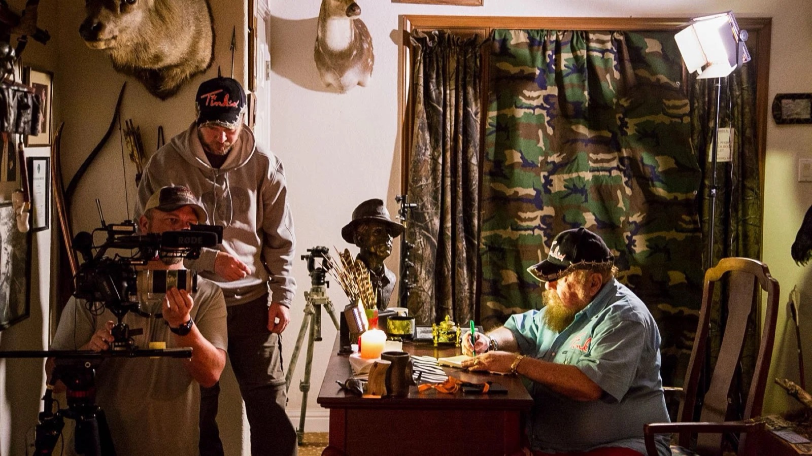 Sheldon Charron directing on location in Texas