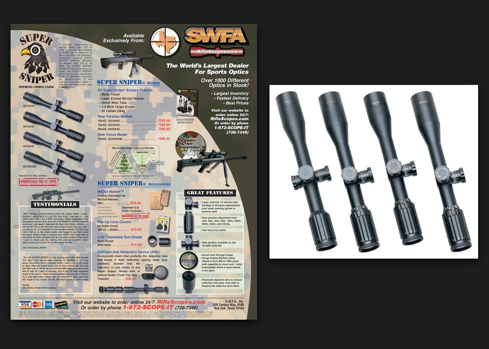 SuperSniper advertisement and scope family