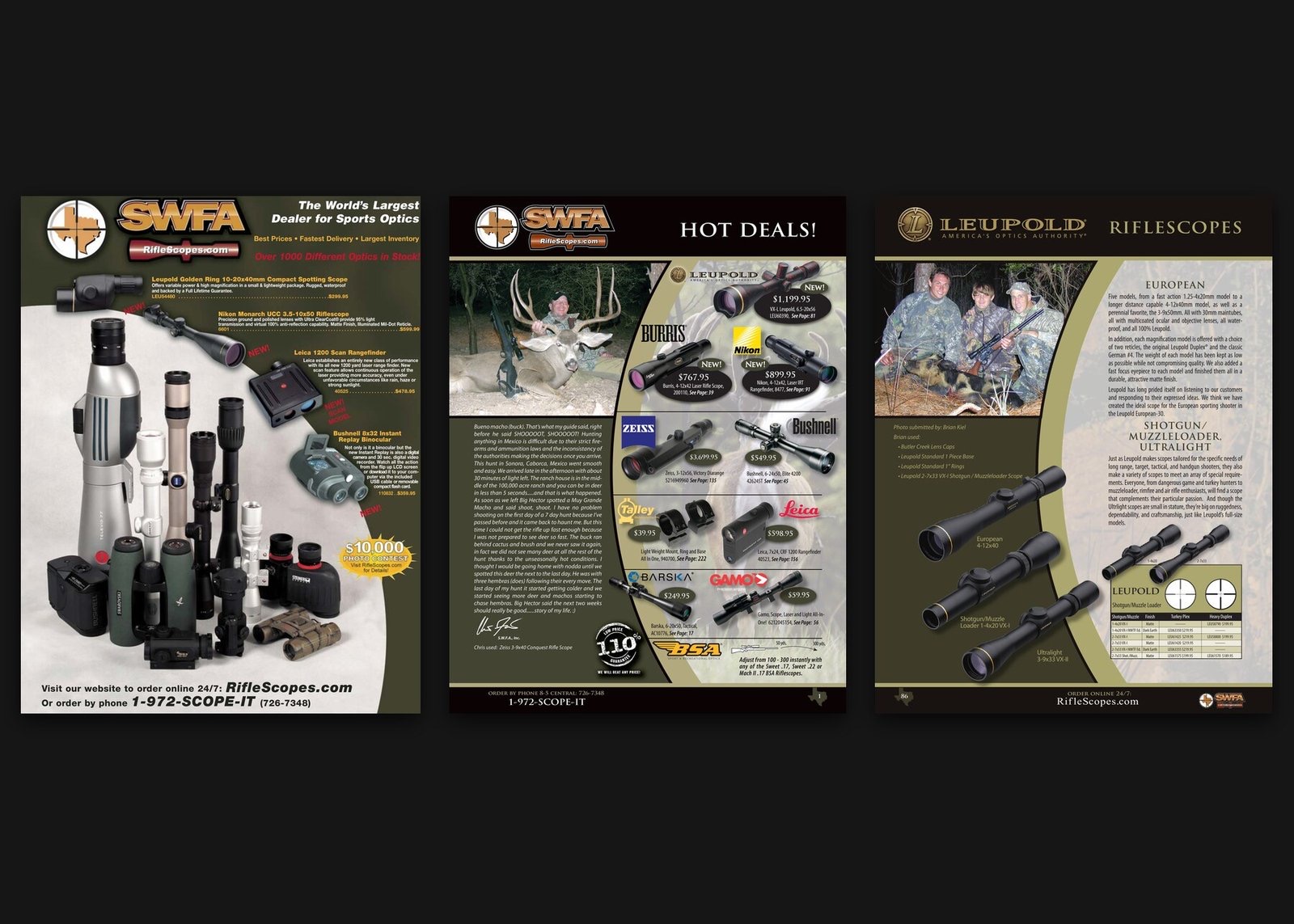 SWFA catalog cover and inside pages
