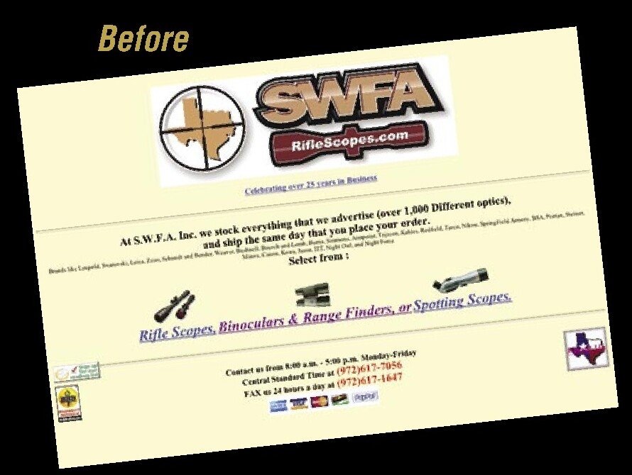 The SWFA storefront before the rebuild
