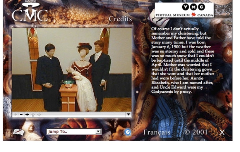 The Costume Museum of Canada virtual museum, a christening scene in 360